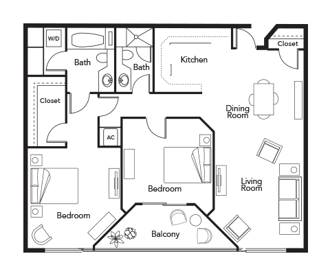 Manor 2BR Floor Plan