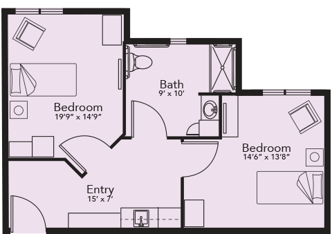 skilled nursing semi private suite floor plan