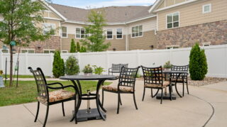 Patio spaces and walking paths